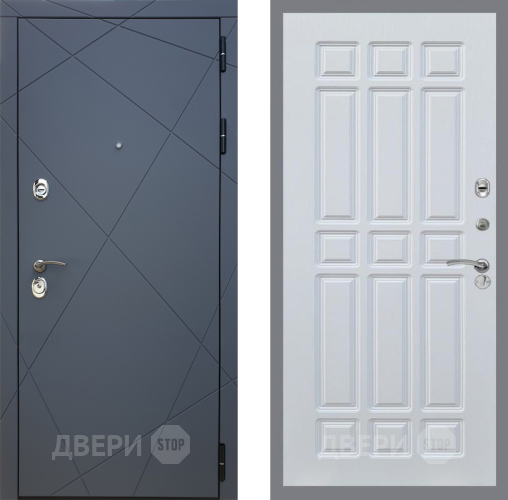 Входная металлическая Дверь Рекс (REX) 13 Силк Титан FL-33 Белый ясень в Пущино