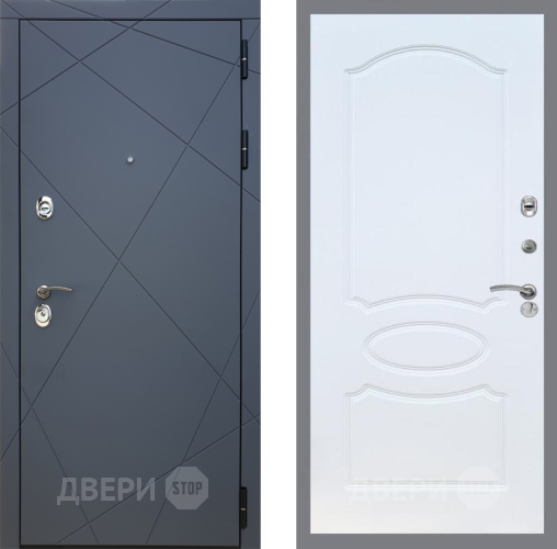 Входная металлическая Дверь Рекс (REX) 13 Силк Титан FL-128 Белый ясень в Пущино