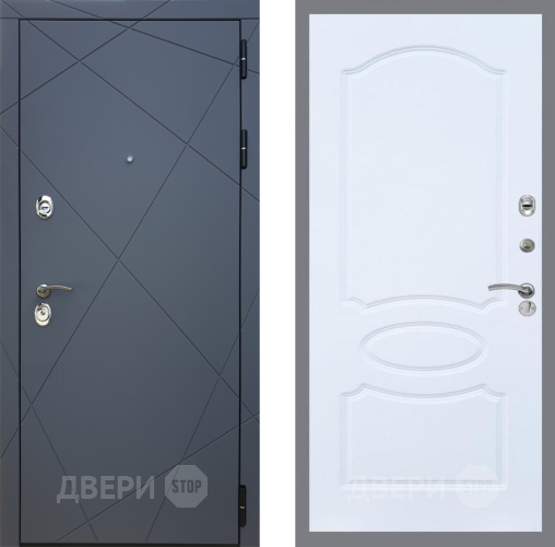 Входная металлическая Дверь Рекс (REX) 13 Силк Титан FL-128 Силк Сноу в Пущино