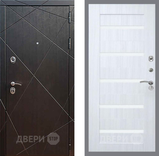 Входная металлическая Дверь Рекс (REX) 13 Венге СБ-14 стекло белое Сандал белый в Пущино