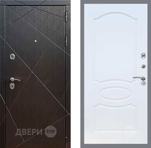 Входная металлическая Дверь Рекс (REX) 13 Венге FL-128 Белый ясень в Пущино