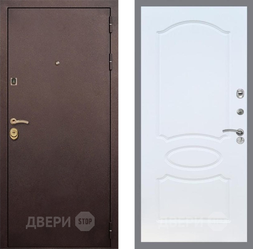 Входная металлическая Дверь Рекс (REX) Лайт 3К FL-128 Белый ясень в Пущино