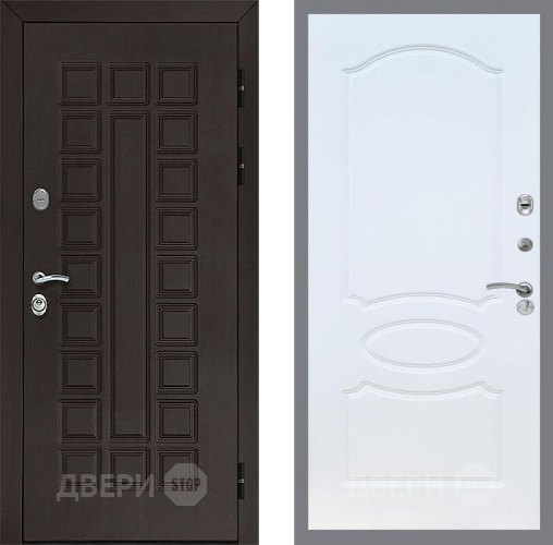 Входная металлическая Дверь Рекс (REX) Сенатор 3К FL-128 Белый ясень в Пущино
