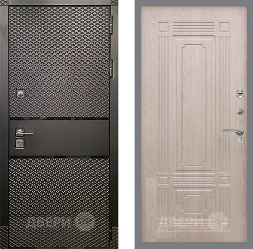 Входная металлическая Дверь Рекс (REX) 15 Черный Кварц FL-2 Беленый дуб в Пущино