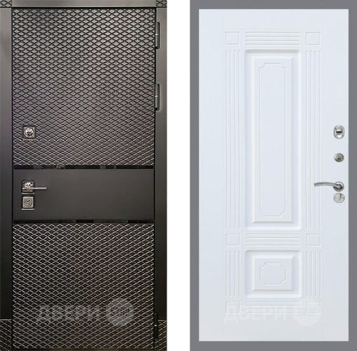 Входная металлическая Дверь Рекс (REX) 15 Черный Кварц FL-2 Силк Сноу в Пущино