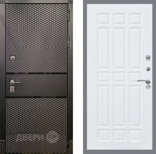 Входная металлическая Дверь Рекс (REX) 15 Черный Кварц FL-33 Силк Сноу в Пущино