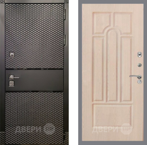 Входная металлическая Дверь Рекс (REX) 15 Черный Кварц FL-58 Беленый дуб в Пущино