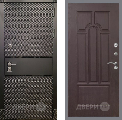 Входная металлическая Дверь Рекс (REX) 15 Черный Кварц FL-58 Венге в Пущино