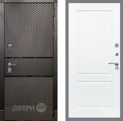 Входная металлическая Дверь Рекс (REX) 15 Черный Кварц FL-117 Силк Сноу в Пущино