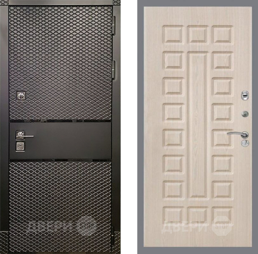 Входная металлическая Дверь Рекс (REX) 15 Черный Кварц FL-183 Беленый дуб в Пущино