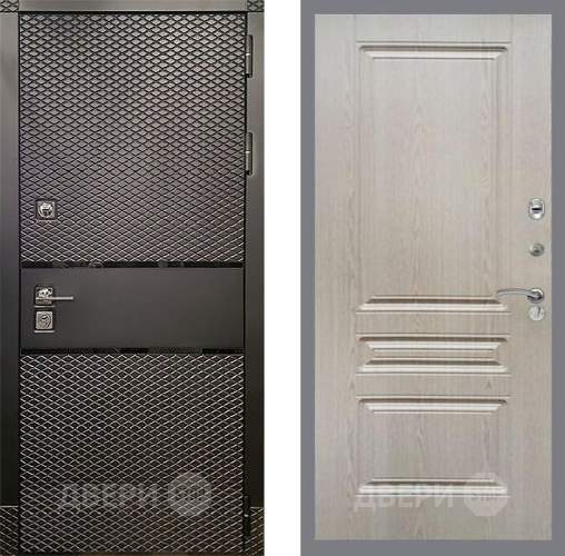 Входная металлическая Дверь Рекс (REX) 15 Черный Кварц FL-243 Беленый дуб в Пущино