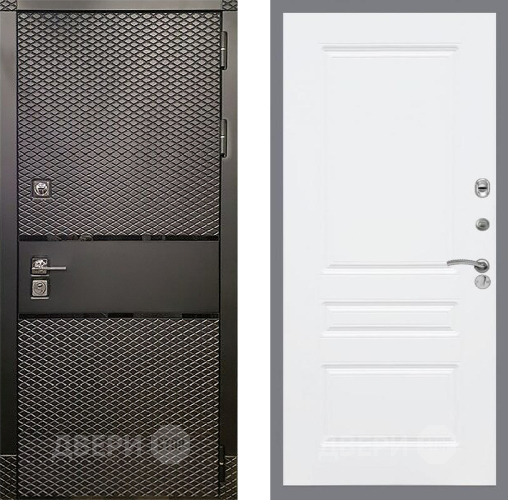 Входная металлическая Дверь Рекс (REX) 15 Черный Кварц FL-243 Силк Сноу в Пущино