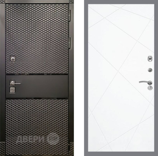 Входная металлическая Дверь Рекс (REX) 15 Черный Кварц FL-291 Силк Сноу в Пущино