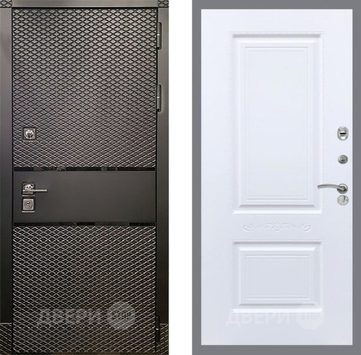 Входная металлическая Дверь Рекс (REX) 15 Черный Кварц Смальта Силк Сноу в Пущино