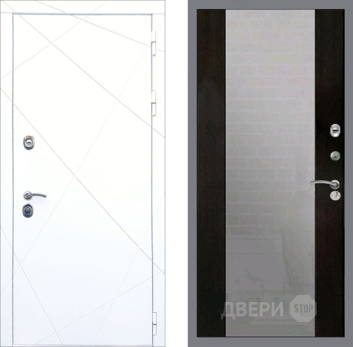 Входная металлическая Дверь Рекс (REX) 13 Силк Сноу СБ-16 Зеркало Венге в Пущино