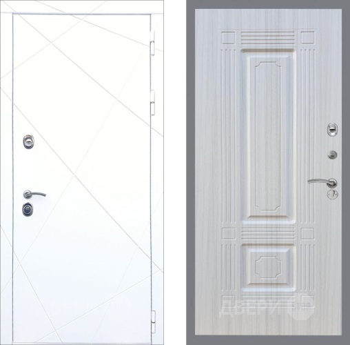 Входная металлическая Дверь Рекс (REX) 13 Силк Сноу FL-2 Сандал белый в Пущино
