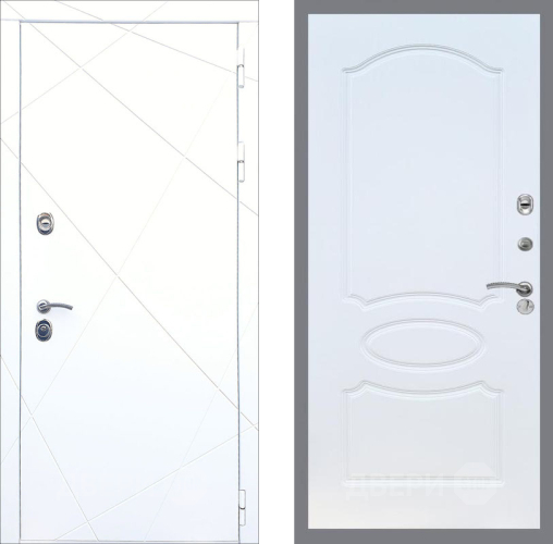Входная металлическая Дверь Рекс (REX) 13 Силк Сноу FL-128 Белый ясень в Пущино