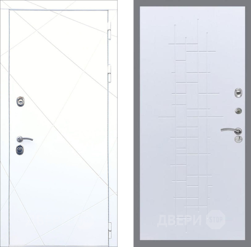 Входная металлическая Дверь Рекс (REX) 13 Силк Сноу FL-289 Белый ясень в Пущино