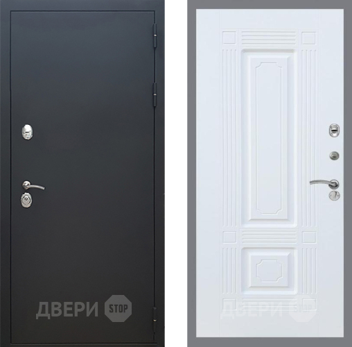 Входная металлическая Дверь Рекс (REX) 5 Черный Муар FL-2 Силк Сноу в Пущино