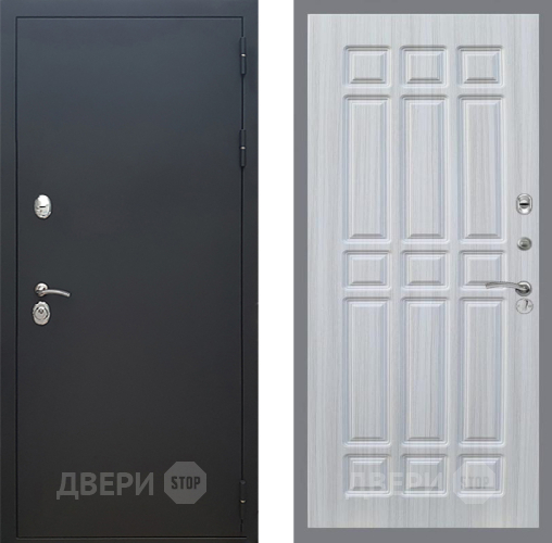 Входная металлическая Дверь Рекс (REX) 5 Черный Муар FL-33 Сандал белый в Пущино