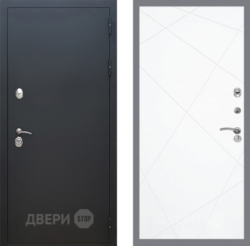 Входная металлическая Дверь Рекс (REX) 5 Черный Муар FL-291 Силк Сноу в Пущино