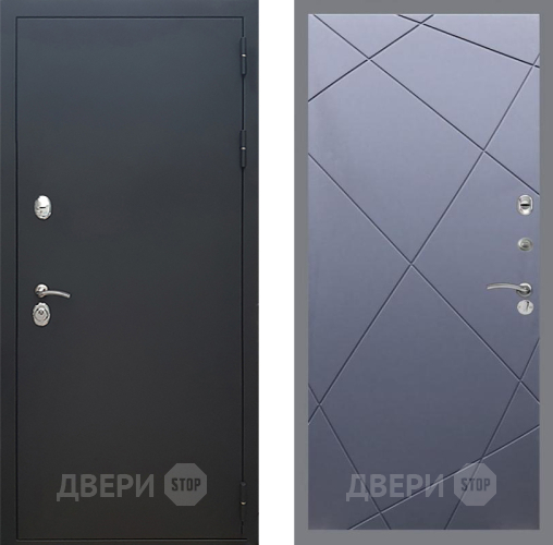 Входная металлическая Дверь Рекс (REX) 5 Черный Муар FL-291 Силк титан в Пущино