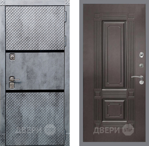 Входная металлическая Дверь Рекс (REX) 15 Бетон Темный FL-2 Венге в Пущино