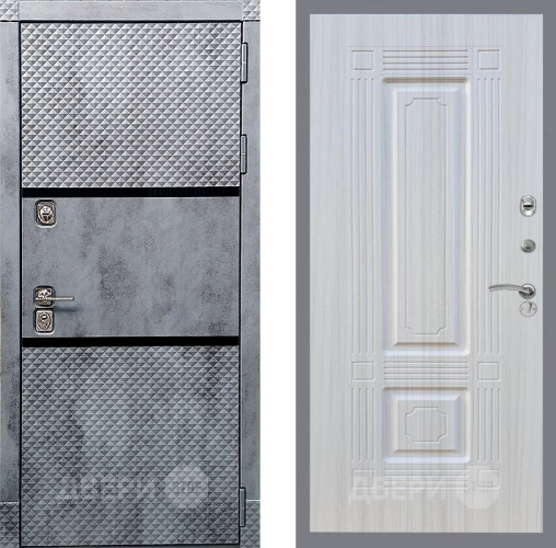 Входная металлическая Дверь Рекс (REX) 15 Бетон Темный FL-2 Сандал белый в Пущино