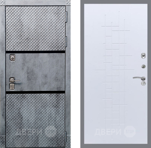 Входная металлическая Дверь Рекс (REX) 15 Бетон Темный FL-289 Белый ясень в Пущино