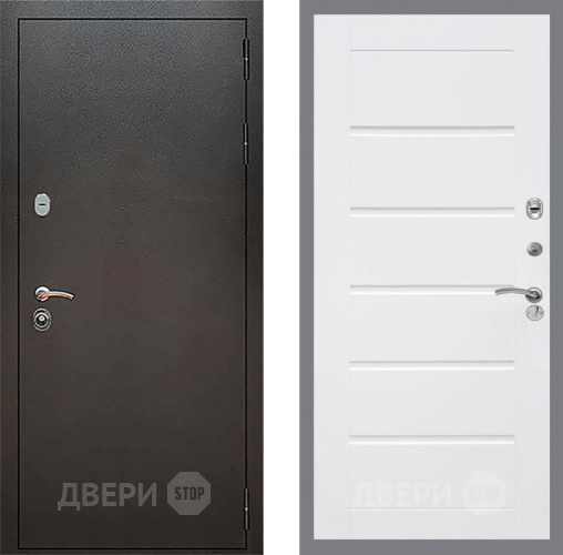 Входная металлическая Дверь Рекс (REX) 5 Серебро Антик Сити Белый ясень в Пущино