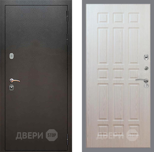 Входная металлическая Дверь Рекс (REX) 5 Серебро Антик FL-33 Беленый дуб в Пущино