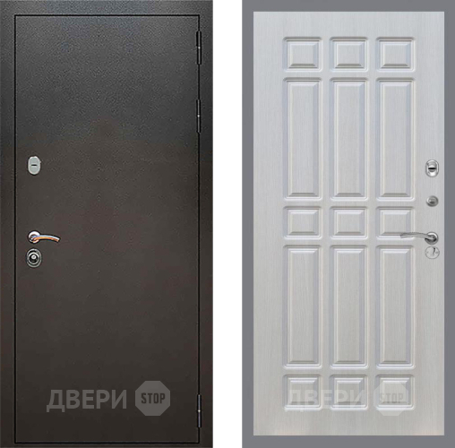 Входная металлическая Дверь Рекс (REX) 5 Серебро Антик FL-33 Лиственница беж в Пущино