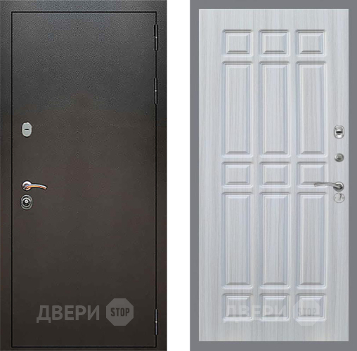 Входная металлическая Дверь Рекс (REX) 5 Серебро Антик FL-33 Сандал белый в Пущино