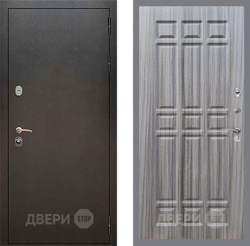 Входная металлическая Дверь Рекс (REX) 5 Серебро Антик FL-33 Сандал грей в Пущино