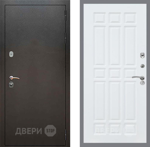 Входная металлическая Дверь Рекс (REX) 5 Серебро Антик FL-33 Силк Сноу в Пущино