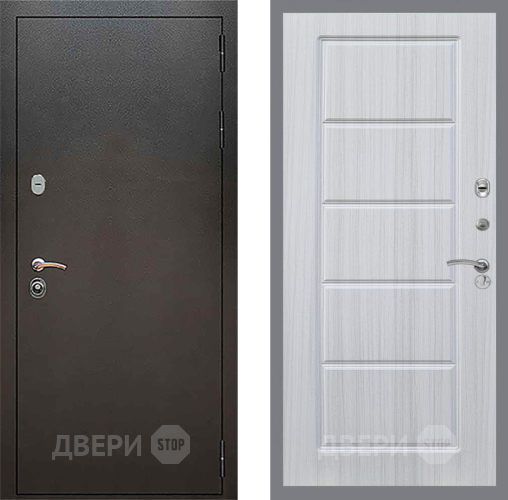 Входная металлическая Дверь Рекс (REX) 5 Серебро Антик FL-39 Сандал белый в Пущино