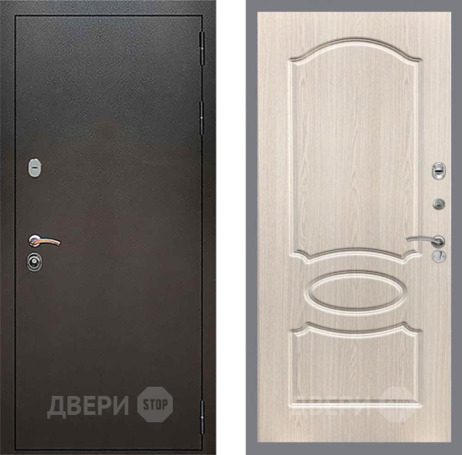 Входная металлическая Дверь Рекс (REX) 5 Серебро Антик FL-128 Беленый дуб в Пущино