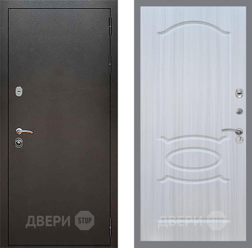 Входная металлическая Дверь Рекс (REX) 5 Серебро Антик FL-128 Сандал белый в Пущино