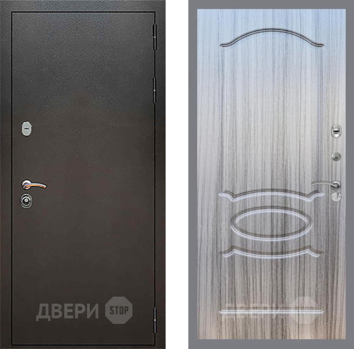 Входная металлическая Дверь Рекс (REX) 5 Серебро Антик FL-128 Сандал грей в Пущино