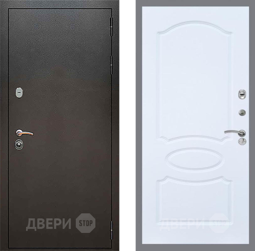 Входная металлическая Дверь Рекс (REX) 5 Серебро Антик FL-128 Силк Сноу в Пущино