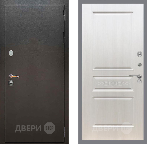 Входная металлическая Дверь Рекс (REX) 5 Серебро Антик FL-243 Лиственница беж в Пущино