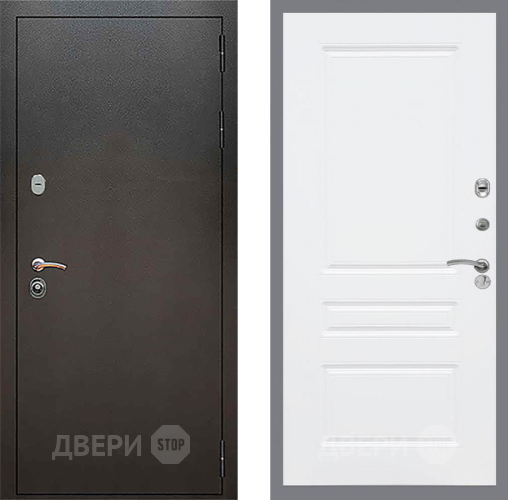 Входная металлическая Дверь Рекс (REX) 5 Серебро Антик FL-243 Силк Сноу в Пущино