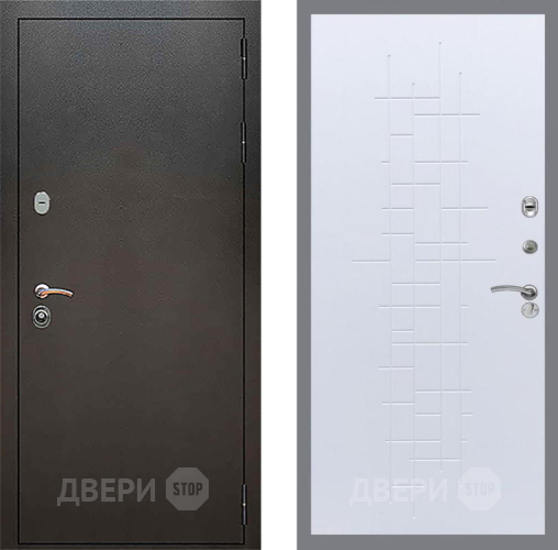 Входная металлическая Дверь Рекс (REX) 5 Серебро Антик FL-289 Белый ясень в Пущино