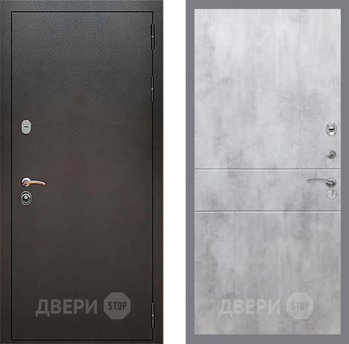 Входная металлическая Дверь Рекс (REX) 5 Серебро Антик FL-290 Бетон светлый в Пущино