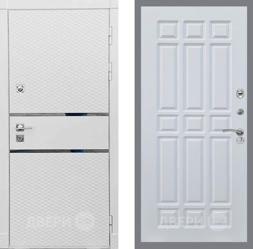 Входная металлическая Дверь Рекс (REX) 15 Силк Сноу FL-33 Белый ясень в Пущино
