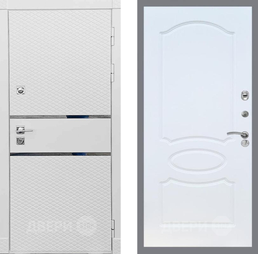 Входная металлическая Дверь Рекс (REX) 15 Силк Сноу FL-128 Белый ясень в Пущино