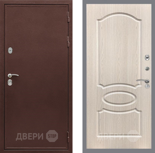 Входная металлическая Дверь Рекс (REX) 5А FL-128 Беленый дуб в Пущино