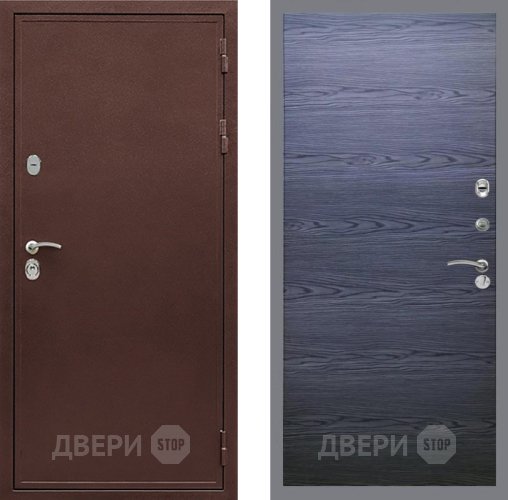 Входная металлическая Дверь Рекс (REX) 5А GL Дуб тангенальный черный в Пущино