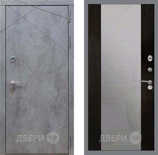 Входная металлическая Дверь Рекс (REX) 13 Бетон Темный СБ-16 Зеркало Венге в Пущино