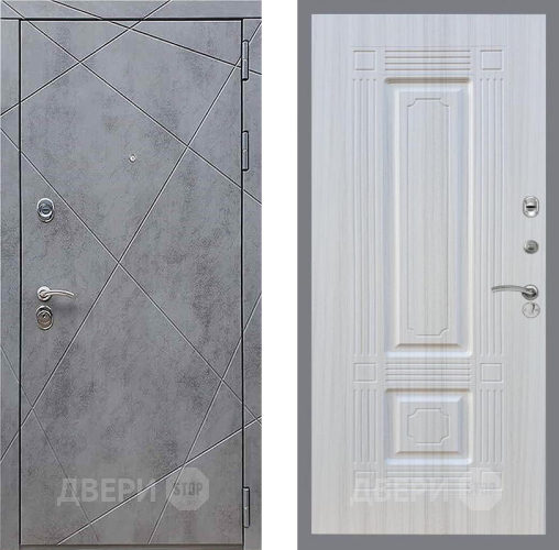 Входная металлическая Дверь Рекс (REX) 13 Бетон Темный FL-2 Сандал белый в Пущино